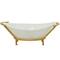 CosmoLiving by Cosmopolitan 25" White Glass Kitchen Serving Bowl with Gold Metal Stand